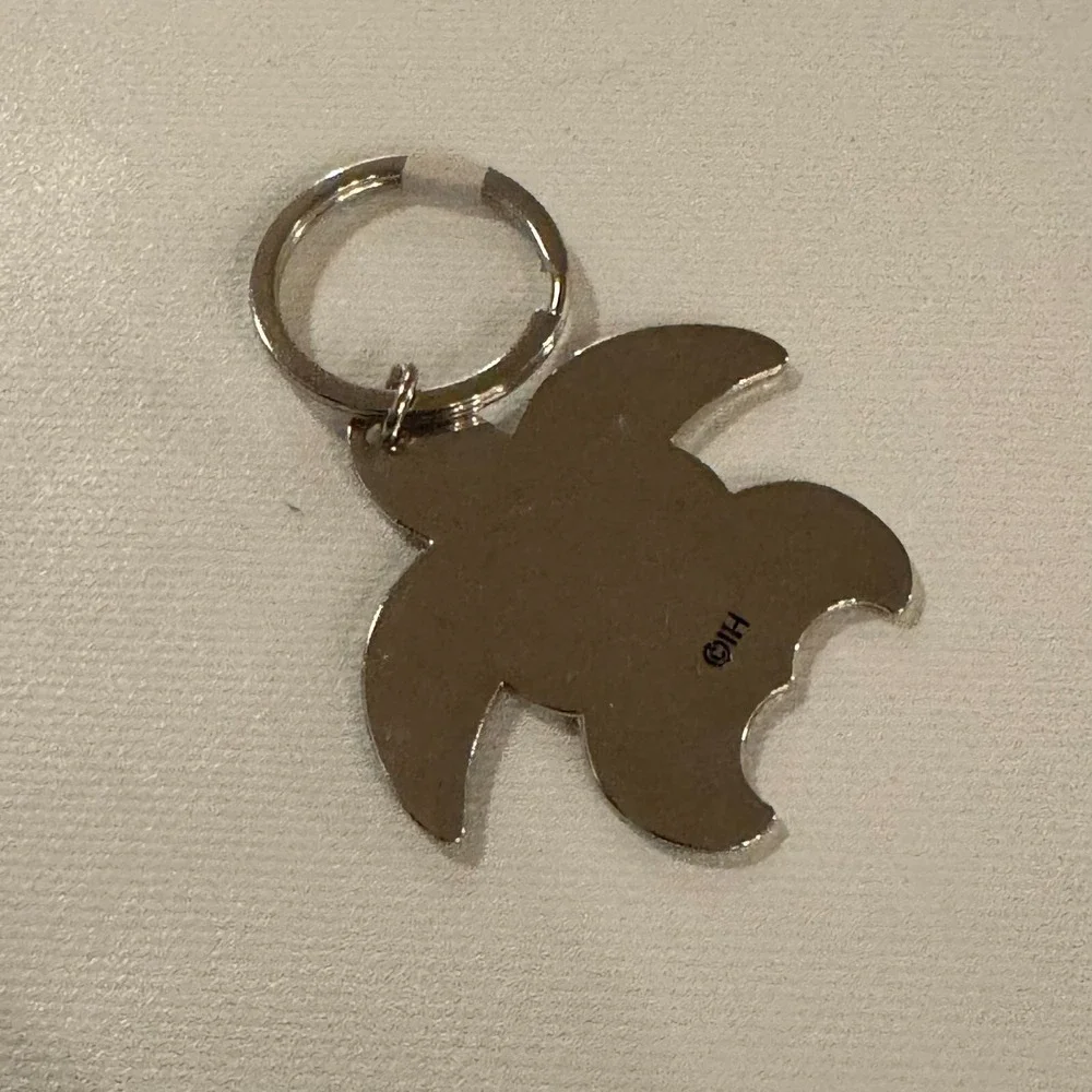Turtle Silver Tone Metal Keychain‎ Key Ring